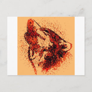 Cartão Postal Howling Wolf in Snow