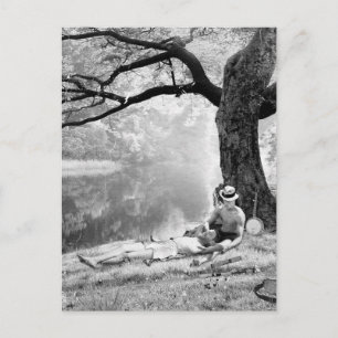 Cartão Postal Huckleberry e Tom