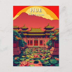 Cartão Postal Hue Pagode Viagem Retro