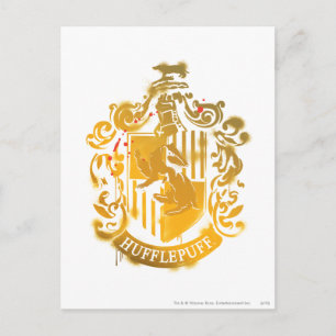 Cartão Postal Hufflepuff Crest - Splattered