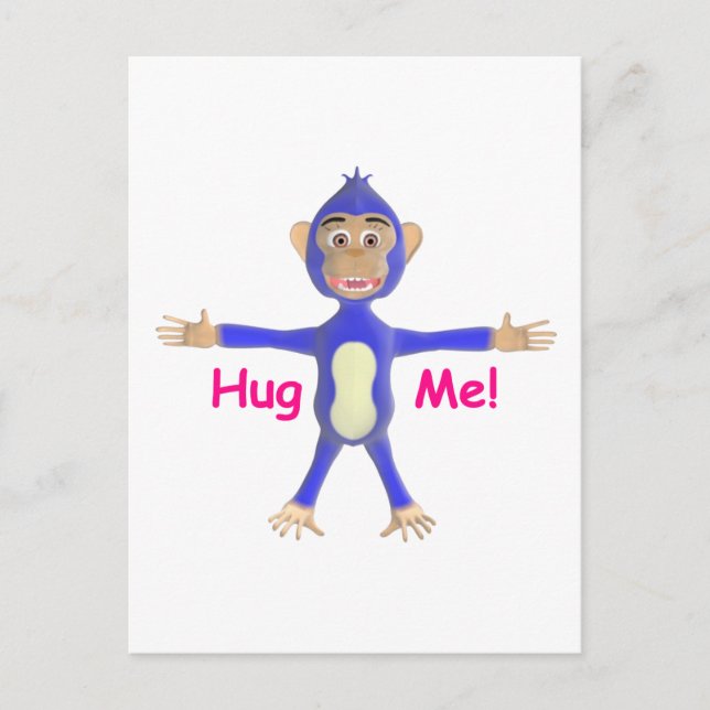 Cartão Postal Hug Me Chimp (Frente)