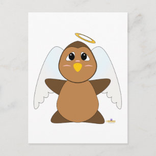 Cartão Postal Huggable Angel Brown Owl