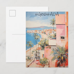 Cartão Postal Hugharda Egito Viagem Cidade Pintura Estética