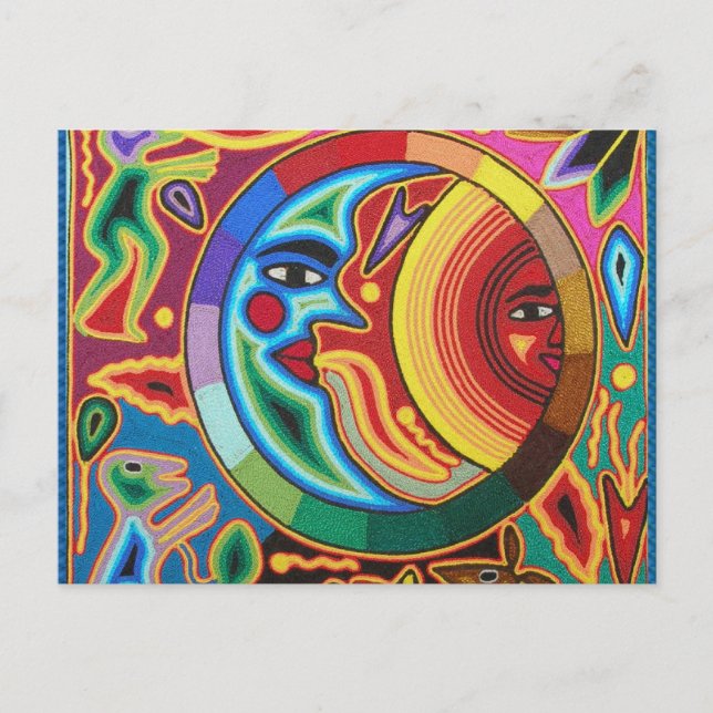 Cartão Postal Huichol String Art do México (Frente)