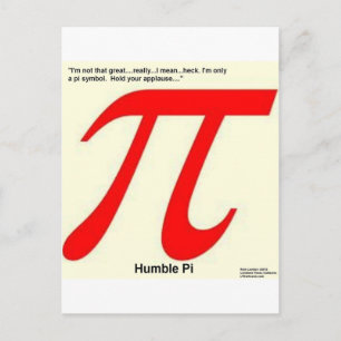 Cartão Postal Humble Pi R Square Engraçado