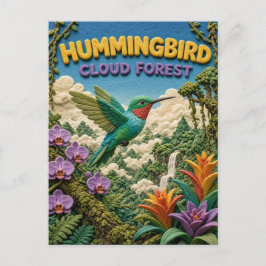 Cartão Postal Hummingbird Cloud Forest Modern KlayKoo