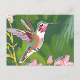 Cartão Postal Hummingbird em Pintor de Voo