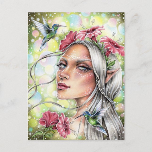 Cartão Postal Hummingbird Fairy (Frente)