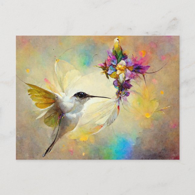 Cartão Postal Hummingbird Floral (Frente)