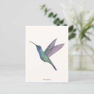 Cartão Postal Hummingbird Watercolor