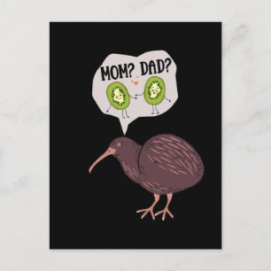 Cartão Postal Humor com a família Bird Cuti Nova Zelândia