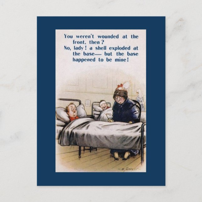 Cartão Postal Humor da Primeira Guerra Mundial Britânica e Cheek (Frente)