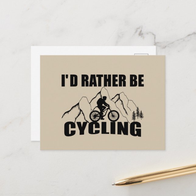Cartão Postal Humor de Bicicleta de Montanha - Ciclismo Divertid (Frente/Verso In Situ)