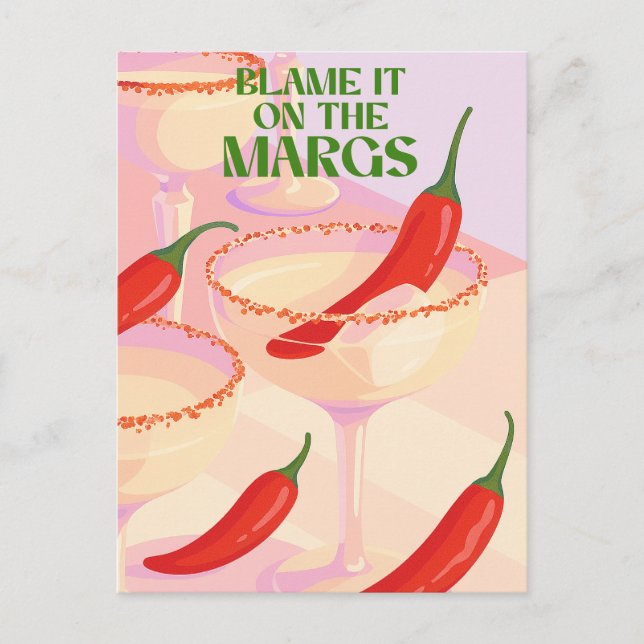Cartão Postal Humor de Coquetel Margarita Apimentado (Frente)
