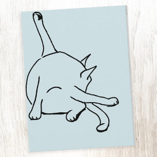 Cartão Postal Humor de Gato Engraçado