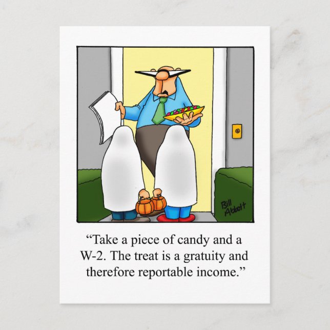 Cartão postal Humor de Halloween (Frente)