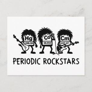 Cartão Postal Humor de Química de Rockstars Periódicos