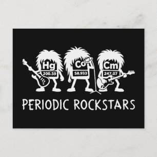 Cartão Postal Humor de Química de Rockstars Periódicos