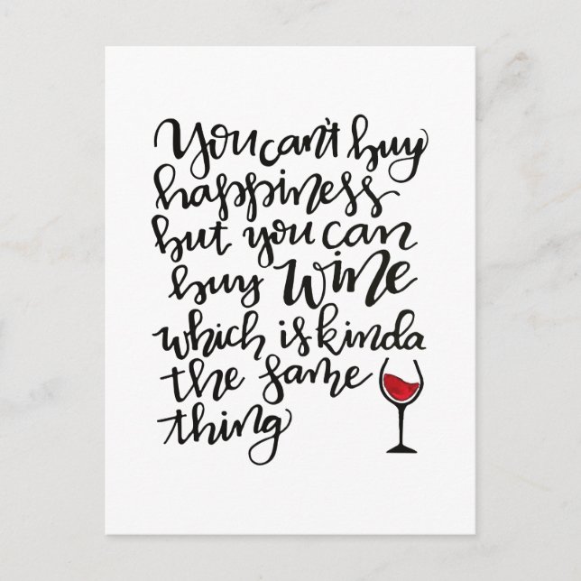 Cartão Postal Humor de Vinho com Tipografia Gira (Frente)