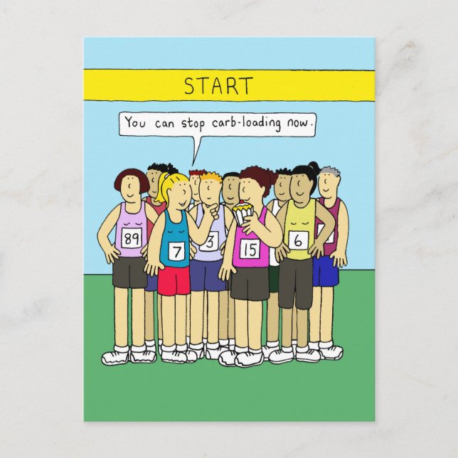 Cartão Postal Humor para comer carboidratos (Frente)