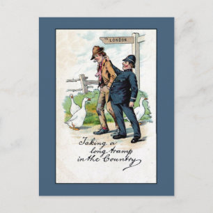 Cartão Postal Humor policial de colheita britânico