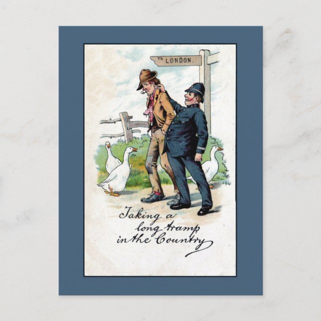 Cartão Postal Humor policial de colheita britânico (Frente)