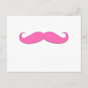 Cartão Postal Humor rosa com bigode Crie