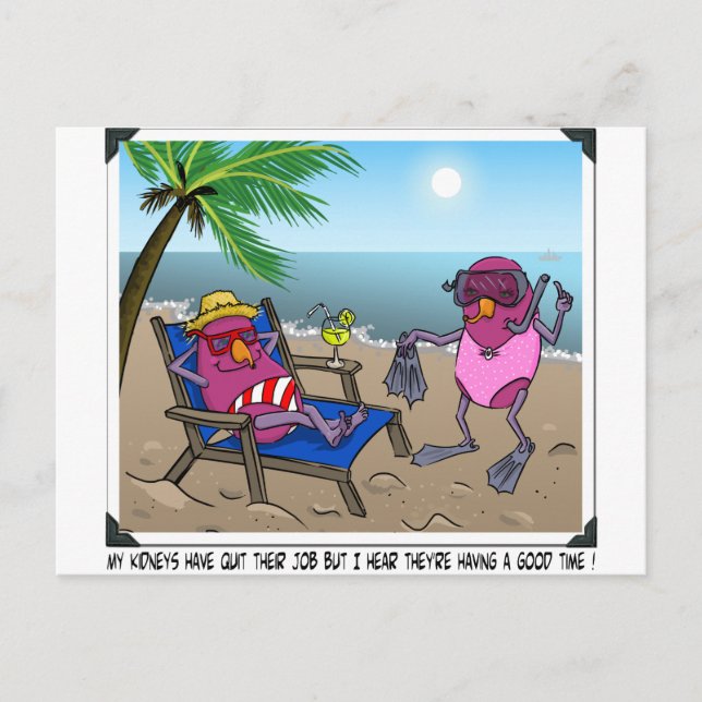 Cartão Postal Humor sobre Falência Renal (Frente)