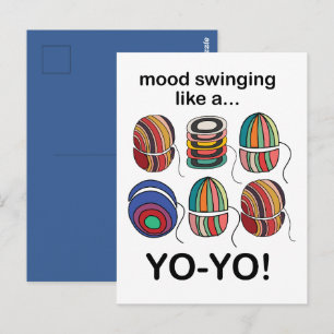 Cartão Postal Humor Yoyo Mudanças De Humor Como Um Ioiô Engraçad