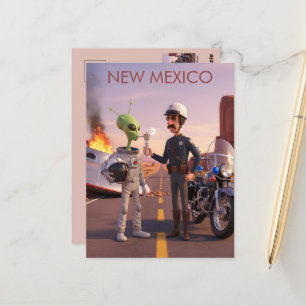 Cartão Postal Humorístico 3D Tema de Alienígena do Novo México