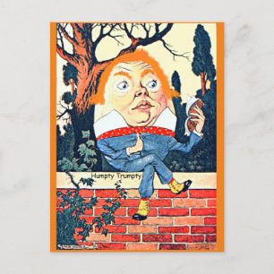 Cartão Postal Humpty Dumpty Donald Trump Alterou Vintage Illustr