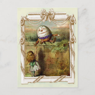 Cartão Postal Humpty Dumpty e Alice
