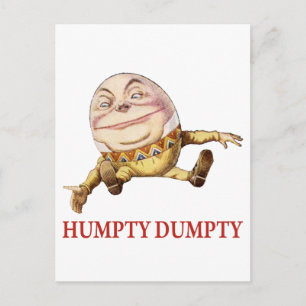 CARTÃO POSTAL HUMPTY DUMPTY SÁBIO NUMA PAREDE - RIME DE ENFERME