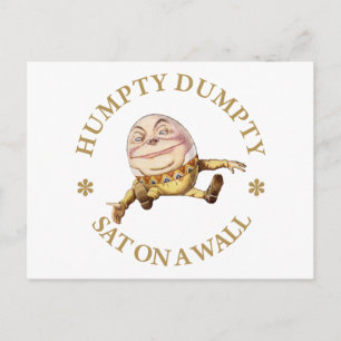 CARTÃO POSTAL HUMPTY DUMPTY SÁBIO NUMA PAREDE - RIME DE ENFERME