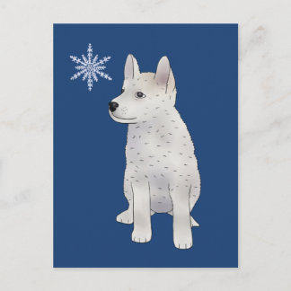 Cartão Postal Hund mit Schneeflocke