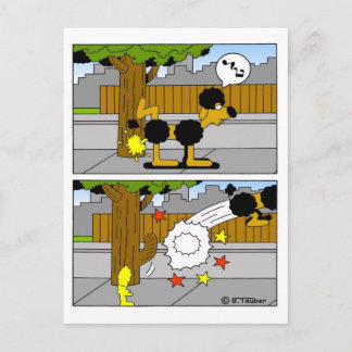 Cartão Postal Hund pinkelt an Baum