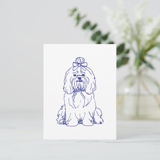 Cartão Postal Hunderasse Shih Tzu (Em pé/Frente)