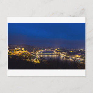 Cartão Postal Hungria Budapeste em panorama noturno