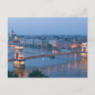 Cartão Postal HUNGRIA, Budapeste: Ponte de Szechenyi (Correntes)