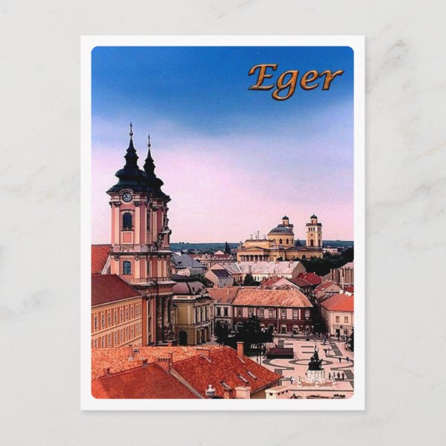 Cartão Postal Hungria - Eger - Belvarosa - (Frente)
