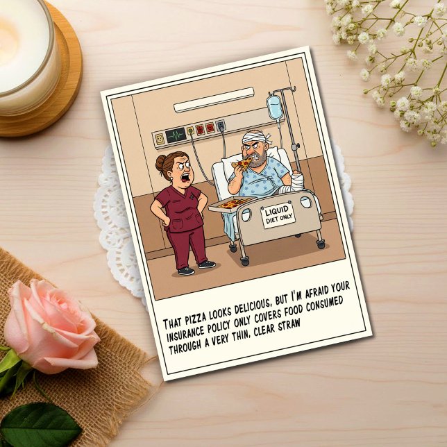 Cartão Postal Hungry Patient Defies Liquid Diet Get Well (Criador carregado)