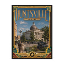 Huntsville Alabama Vintage Arte Deco Idade Dourada