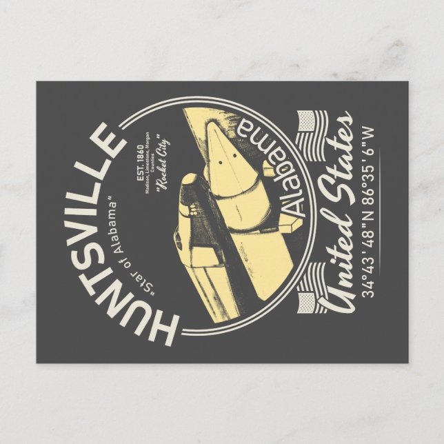 CARTÃO POSTAL HUNTSVILLE CITY ALABAMA - ESPAÇO ROCKET (Frente)