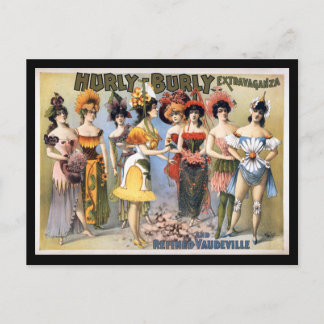 Cartão Postal Hurly Burly Extravaganza e Vaudeville refinado