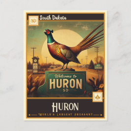Cartão Postal Huron, Dakota do Sul | Vintage