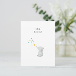 Cartão Postal Hurray A Little Baby Cute Elephant Hearts Card