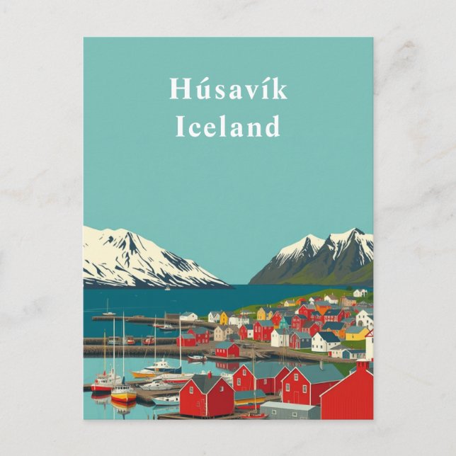 Cartão Postal Húsavík, Arte Municipal da Islândia (Frente)