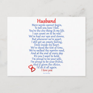 Cartão Postal Husband Love