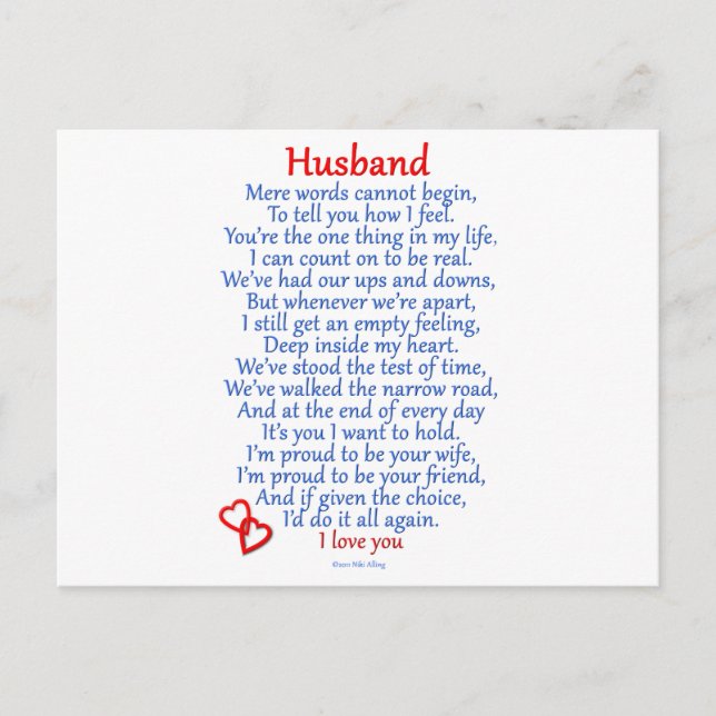 Cartão Postal Husband Love (Frente)