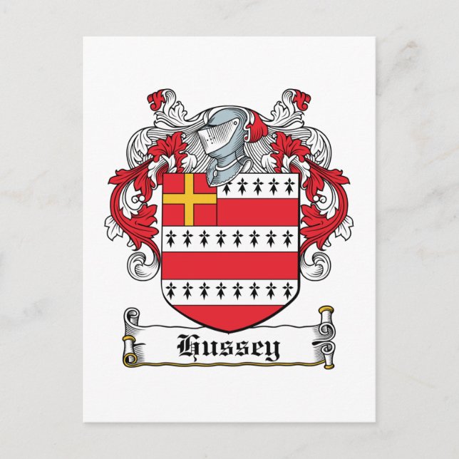 Cartão Postal Hussey Family Crest (Frente)